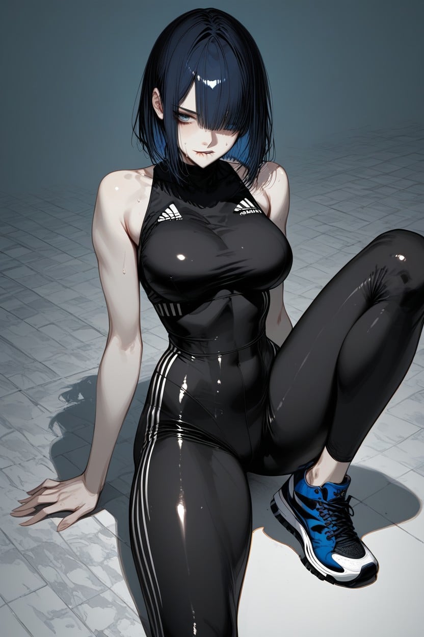 Straight Smooth Hair, Curvy, Sudada Hentai IA