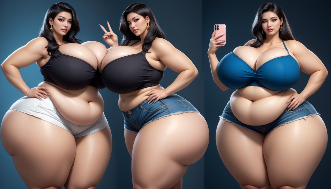 Selfie, Hyper Mega Fat Ass Expansion, The Most Perfect Face BBW AI Porn