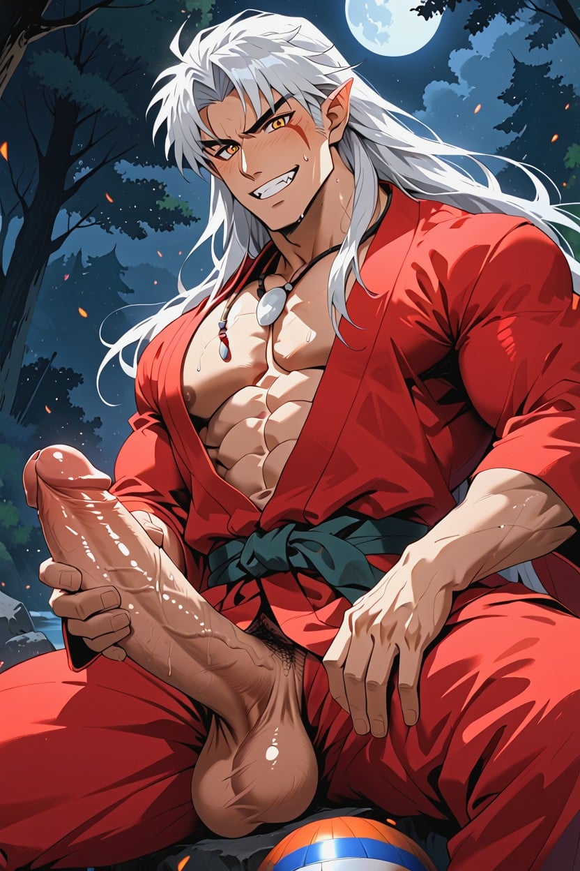 Long Sharp Nails, Open Red Yukata, Open Clothes AI Gay Porn