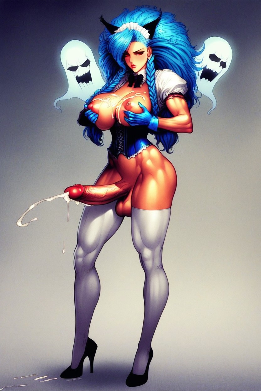 Black Eyeliner, Corset, In The Square AI Porn
