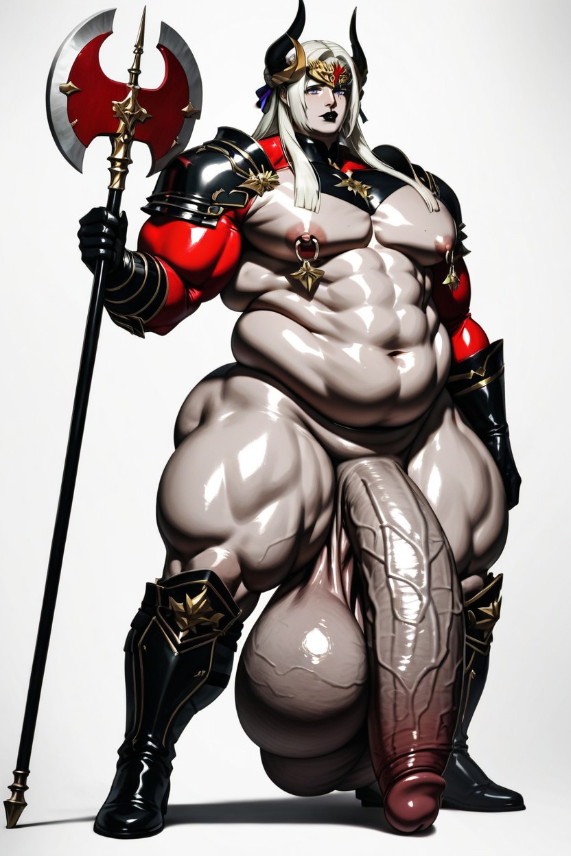 Long Hair, Flaccid Penis, Hyper Cock Longer Than Leg AI Gay Porn