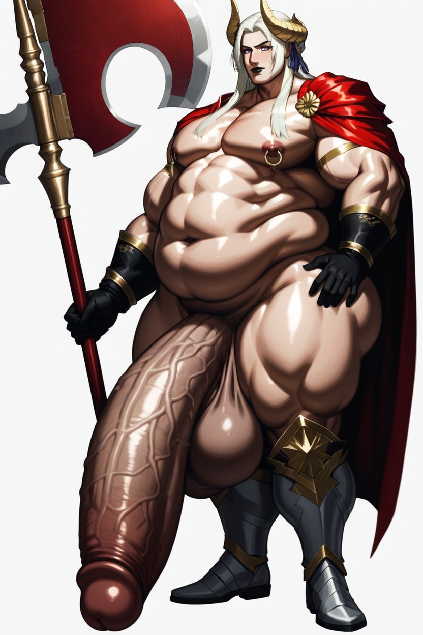 Nipple Rings, Hyper Penis Length, Effeminate Face AI Gay Porn