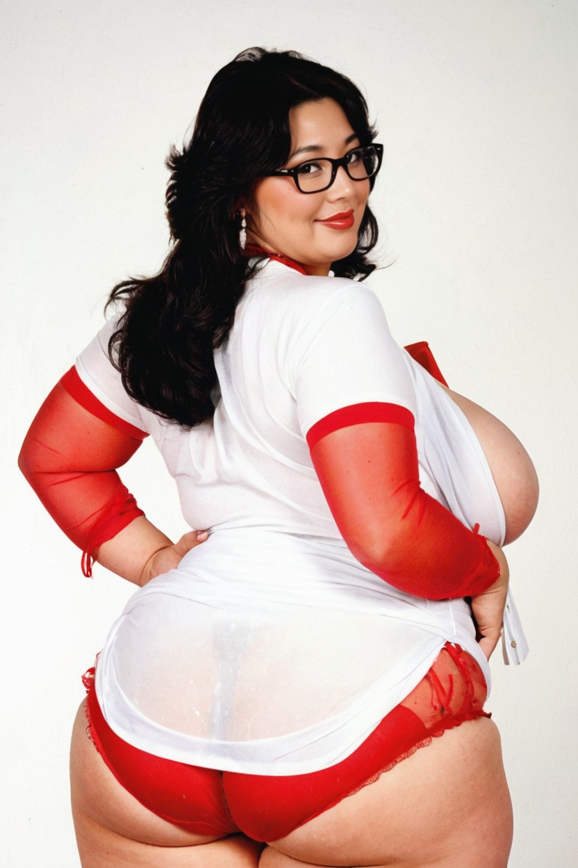 Straight Straight Long Hair, Large Ass, Waist Shot BBW AI Porn