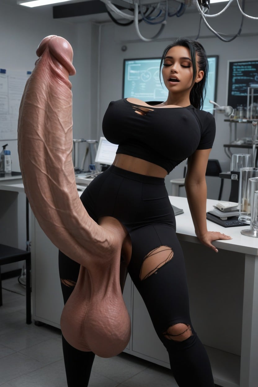 Cosplay, Wide Shot, Pulsing Veins Shemale AI Porn
