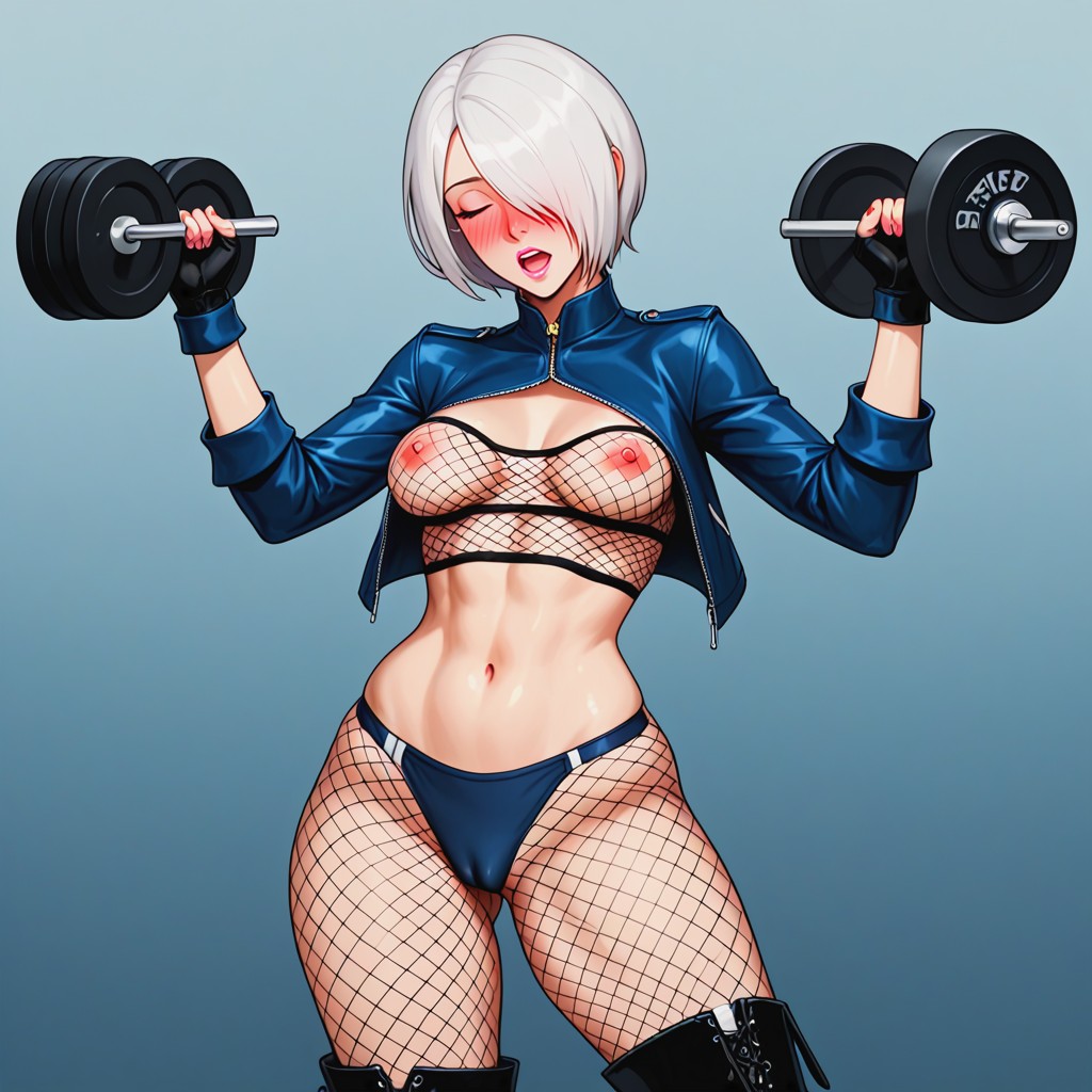 Dark Blue Panties, Retrousse Breasts, Pear Body AI Porn