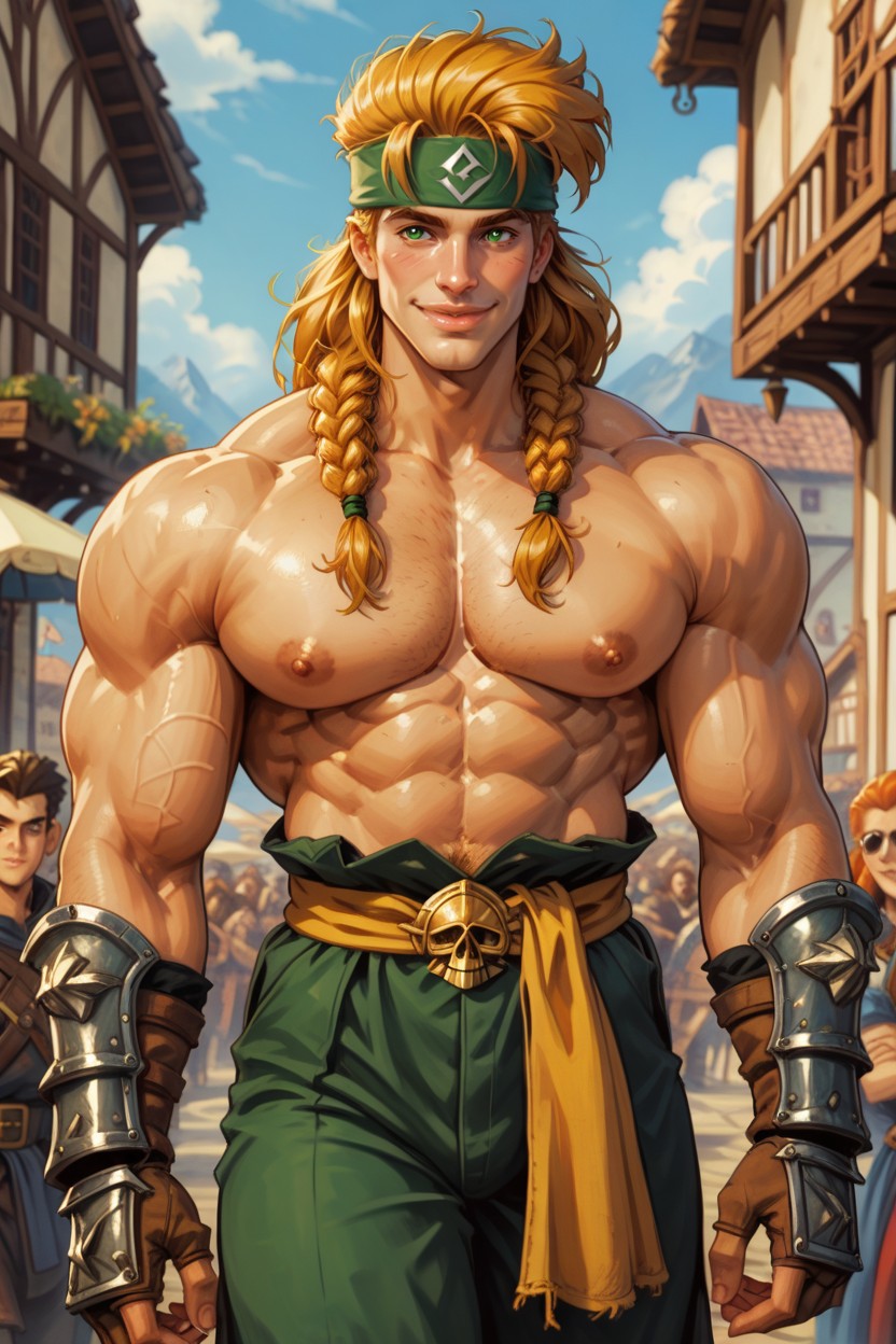 Massive Nipples, Strong Lines, Medieval AI Gay Porn