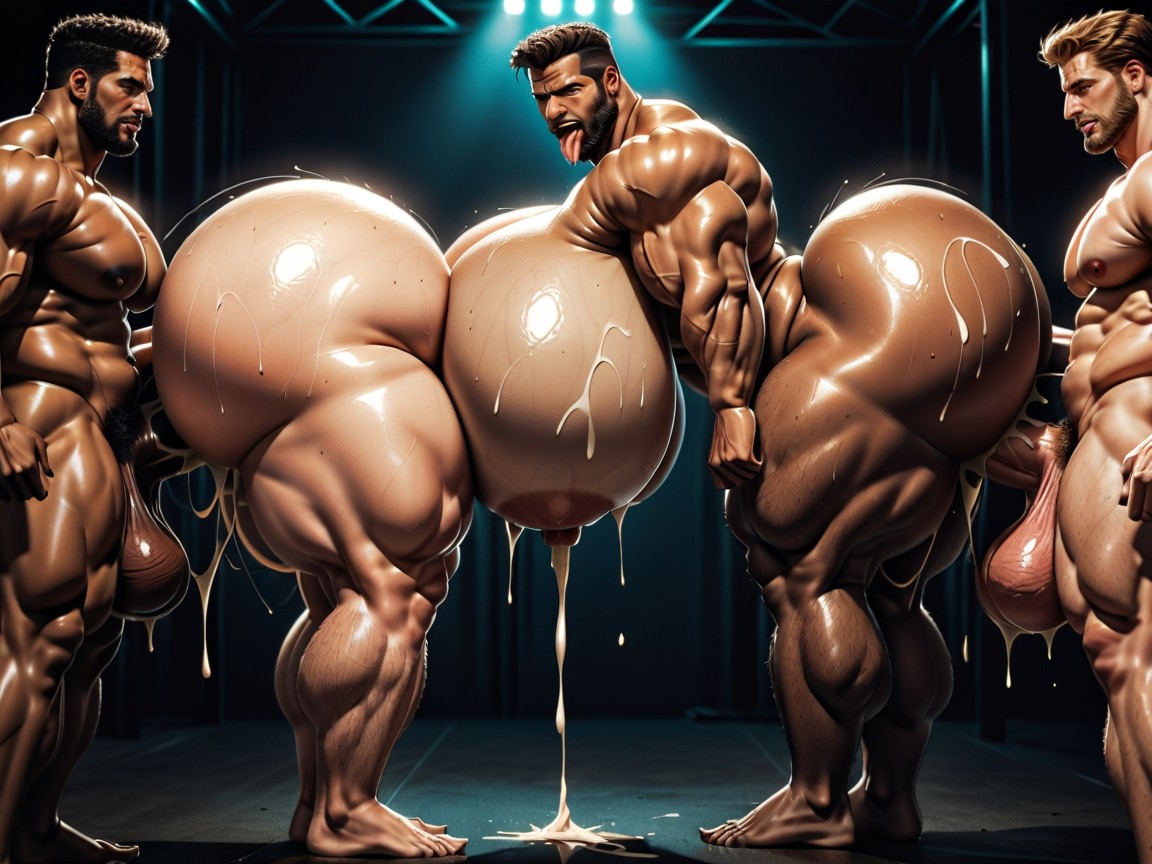 Club, Naked, Both Boobs Getting Sucked Hard AI Gay Porn