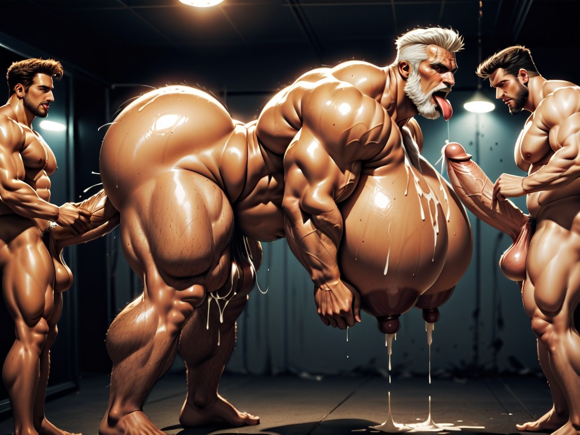 Harem, Arms Behind Back, Oiled Skin AI Gay Porn