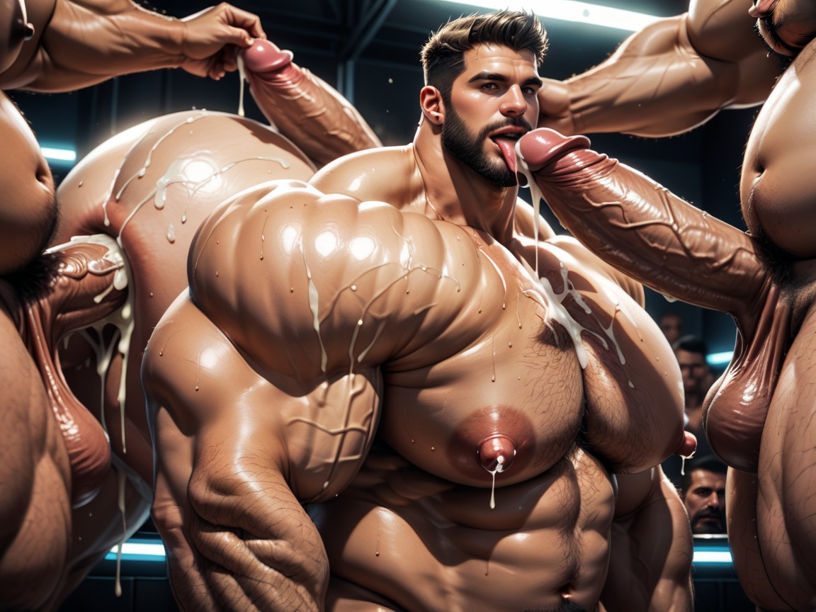 Extremely Large Ass, Hyper Bulky, Huge Hyper Areola AI Gay Porn