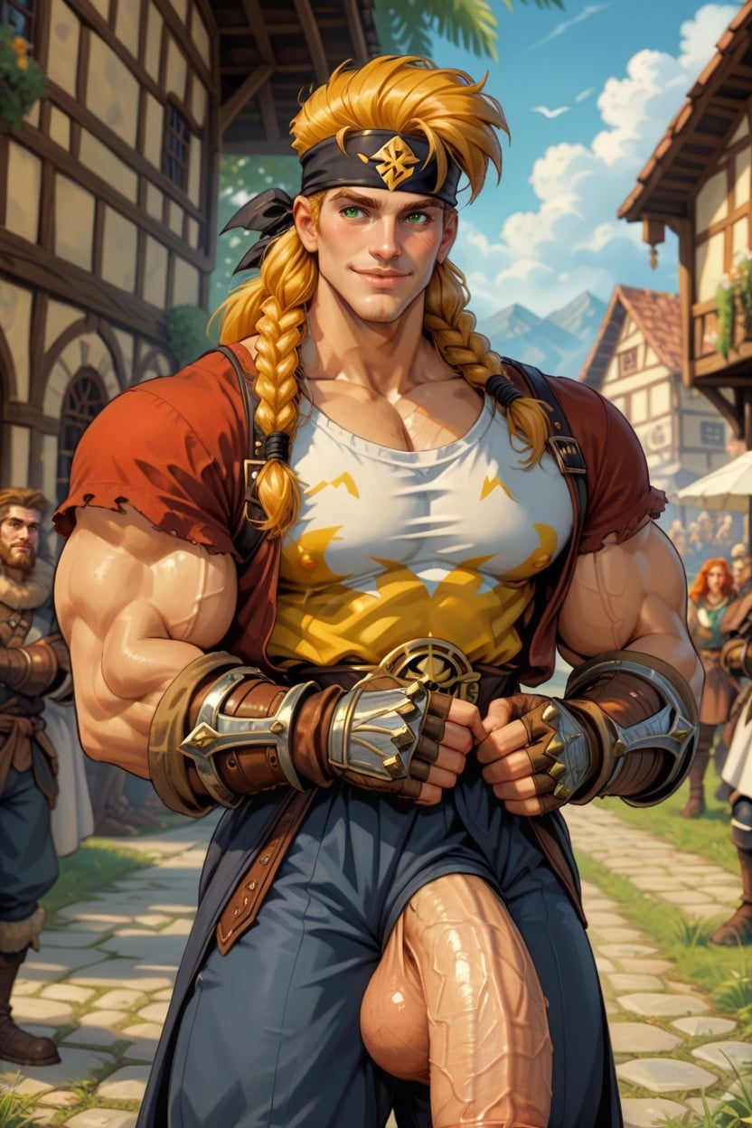 Huge Pecs, Smooth Skin, Impossibly Long Hyper Penis AI Gay Porn
