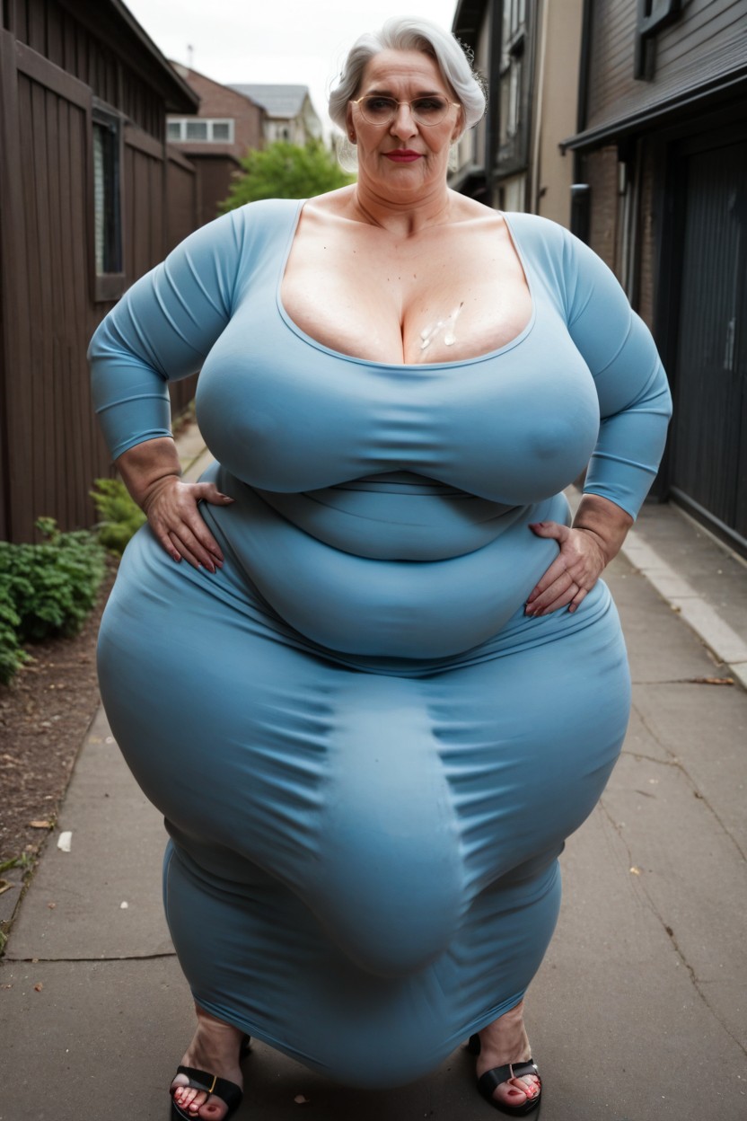 Full Body, Giant Saggy Breasts, Mature AI Porn