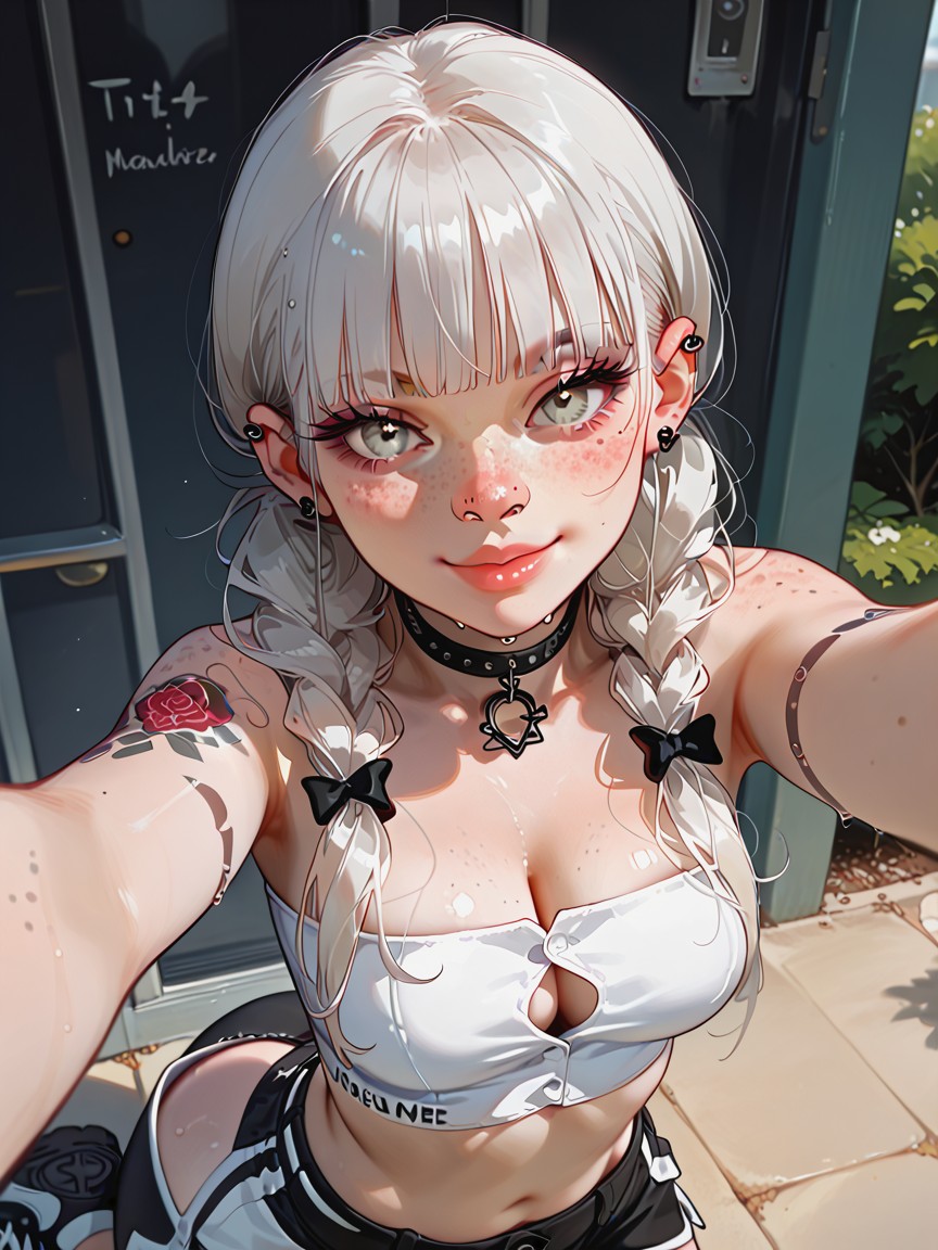 Arms Spread, Ultra Freckles All Over, Skinny Hentai AI Porn