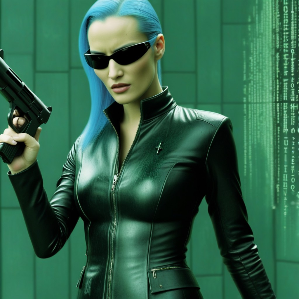 Her Name Is Smurfette, Fairy Tale About Smurfette With Black Sunglasses, Comic About The Matrix AI Porn