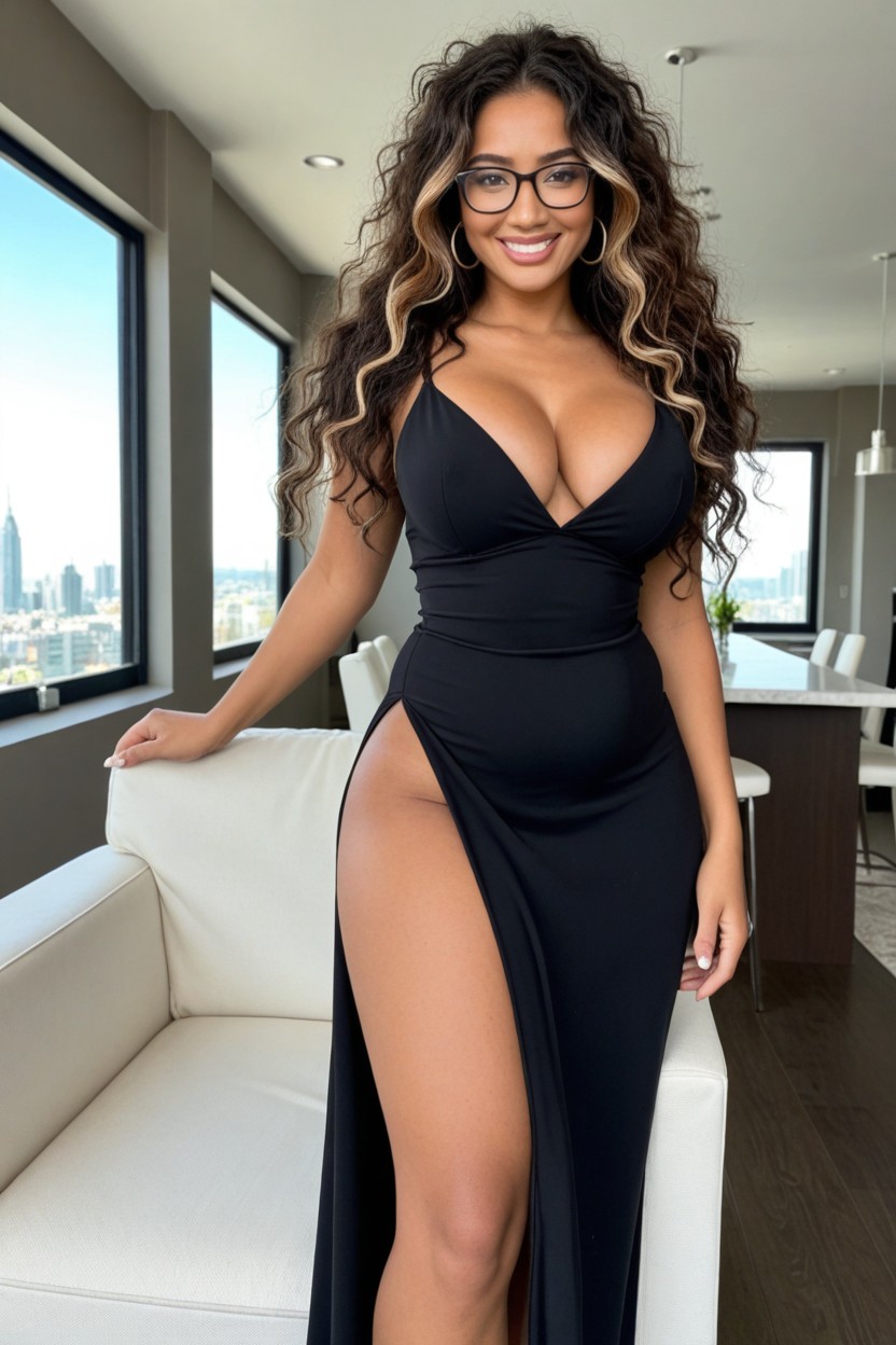 Modern City, Long Hair, Dark Skin AI Porn