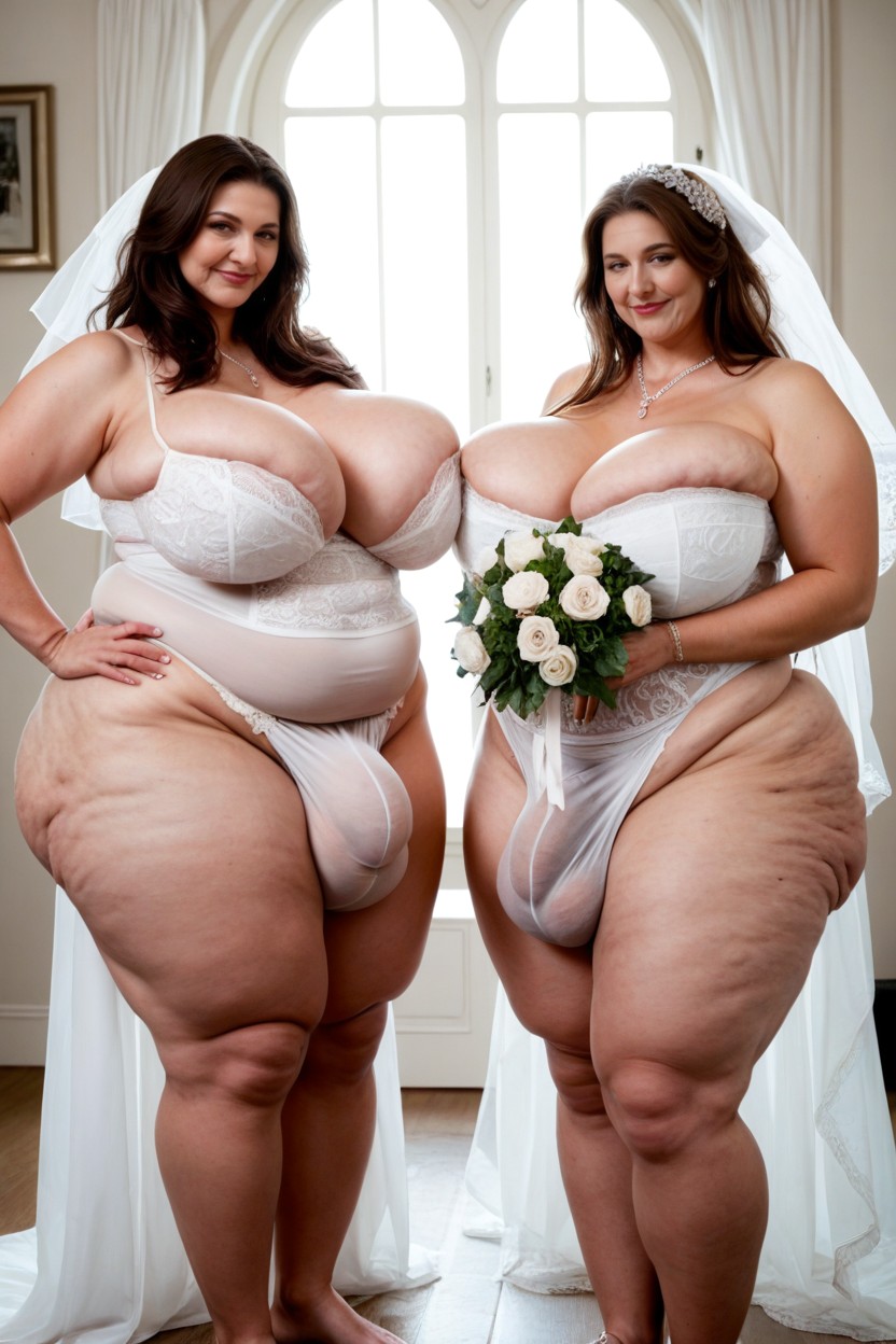 Wedding, Extremely Fat Obese Body, Fupa AI Porn