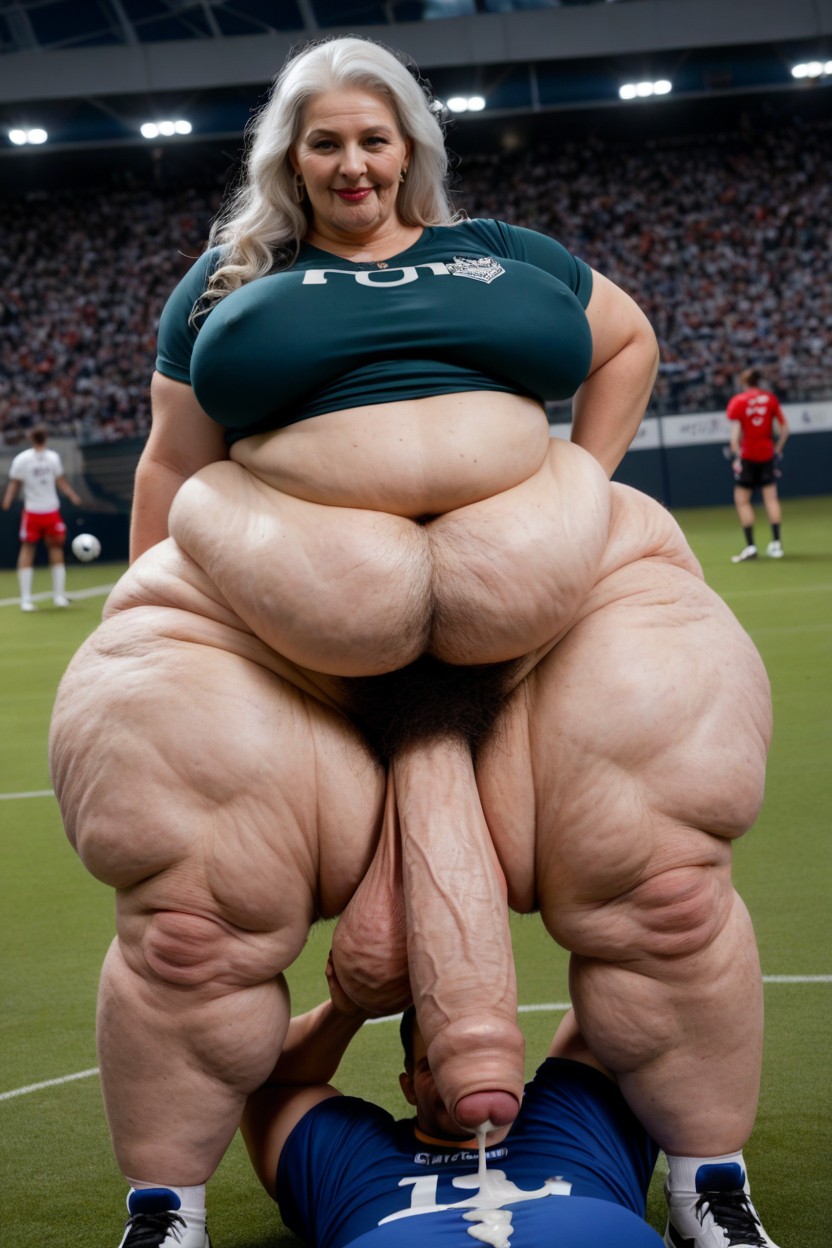 Hyper Length Legs Hyper Testicals, Hyper Hairy Chest Hair Extremely Massive Long Bulge Through Clothing, Extreme Cellulite AI Porn