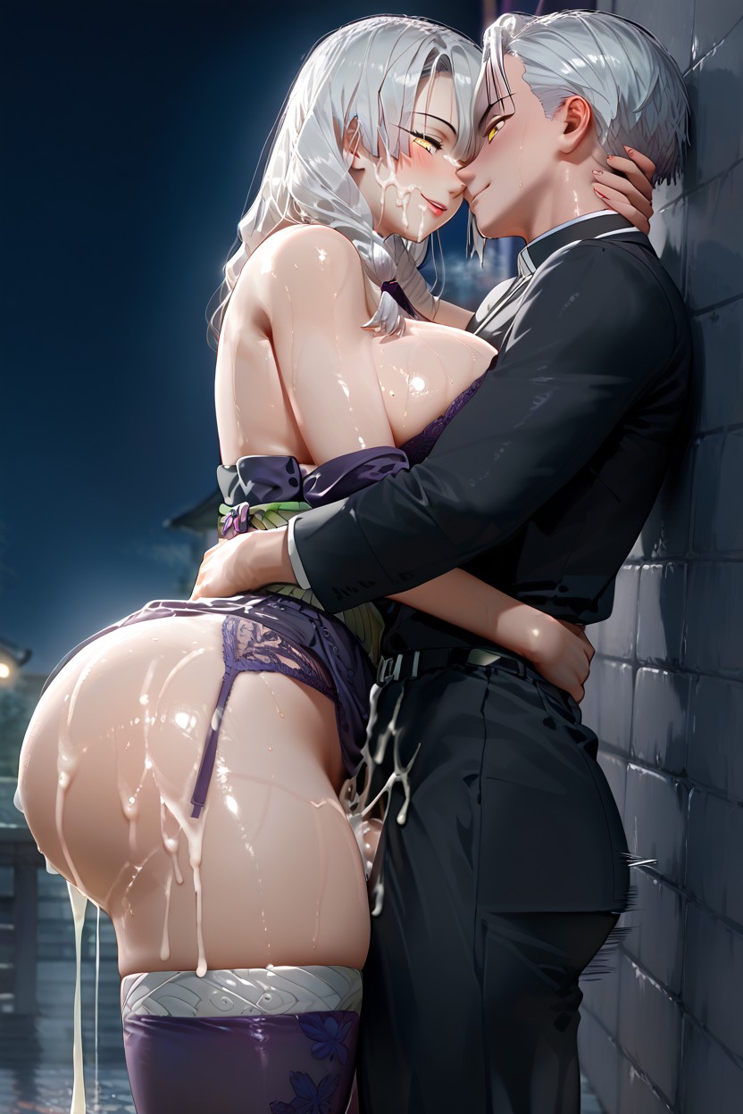 Heart Eyes, Thigh Highs, Pale White Skin AI Porn