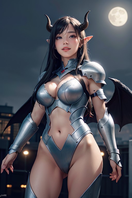 Black Hair, Lean Body, Red Eyes AI Porn