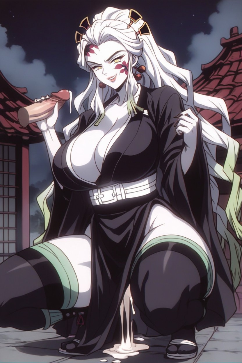 Pale White Skin, Night, Cleavage AI Porn