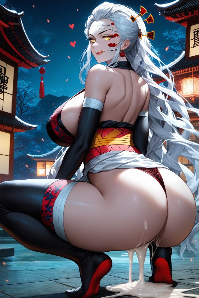 Yellow Eyes, Sash, Massive Breasts AI Porn