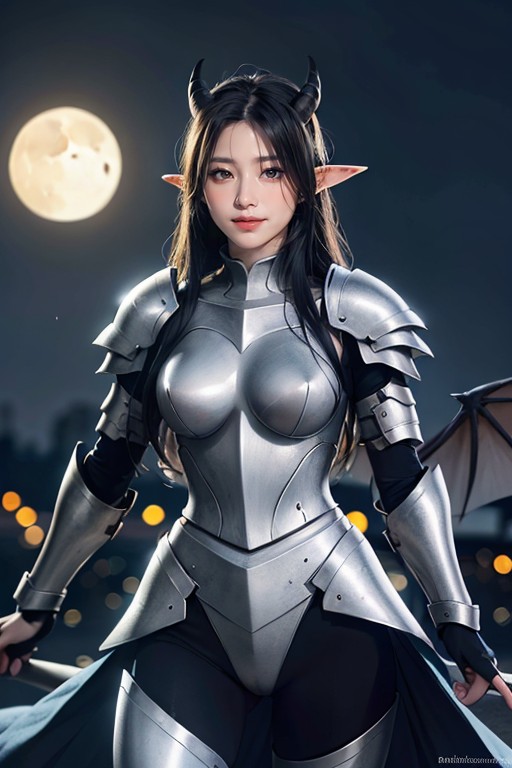 Gothic, Evil Smile, Full Plate Armor AI Porn