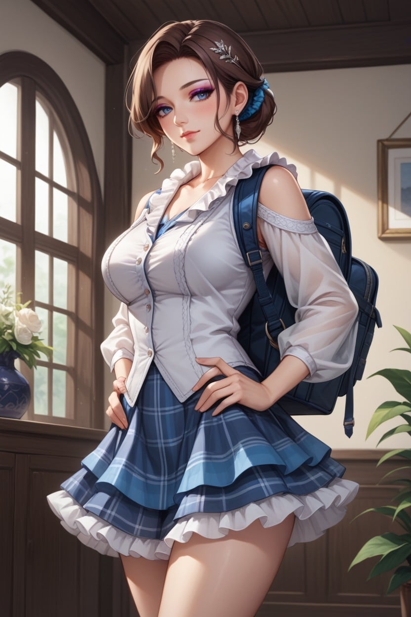 Blush, Bare Arms, Woman Hentai AI Porn