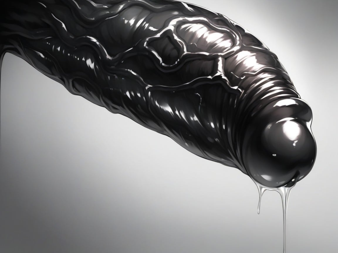 Penis And Balls In Full View, Prominent Urethra, Detailed Dark Black Balls AI Porn