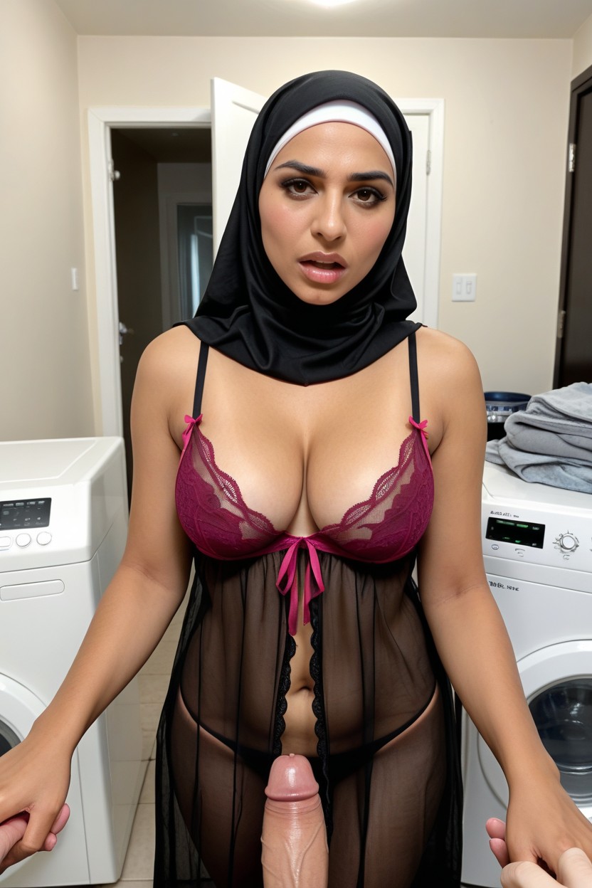 His Arms And Penis Are Within The Fov, Disgusted, Black Hijab AI Porn