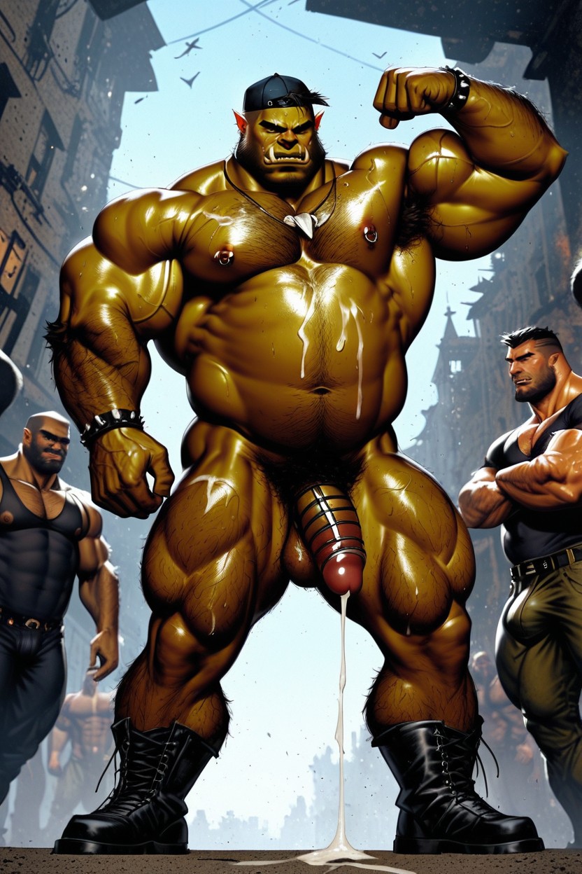 Hairy Pubes, Human Man Became An Orc, Sweaty AI Gay Porn
