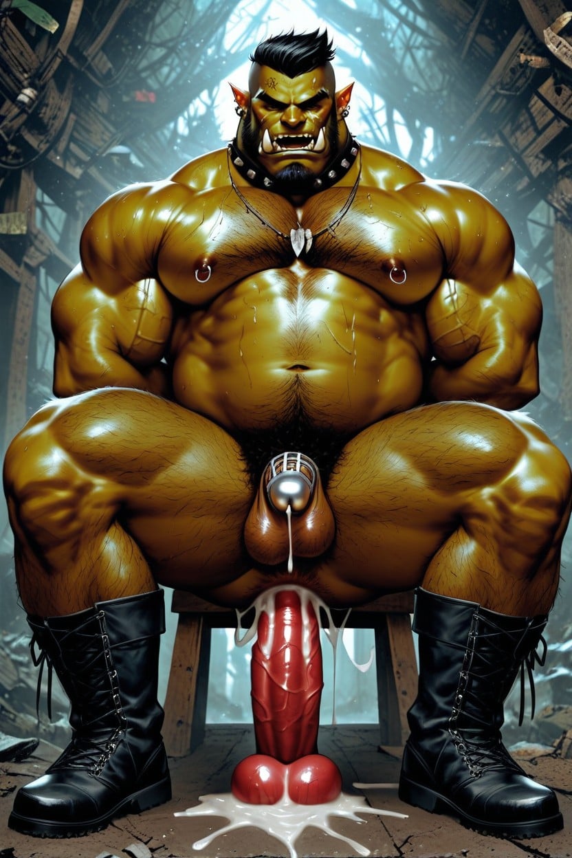 Big Orc Cock, Penis Bulge, Full Body AI Gay Porn