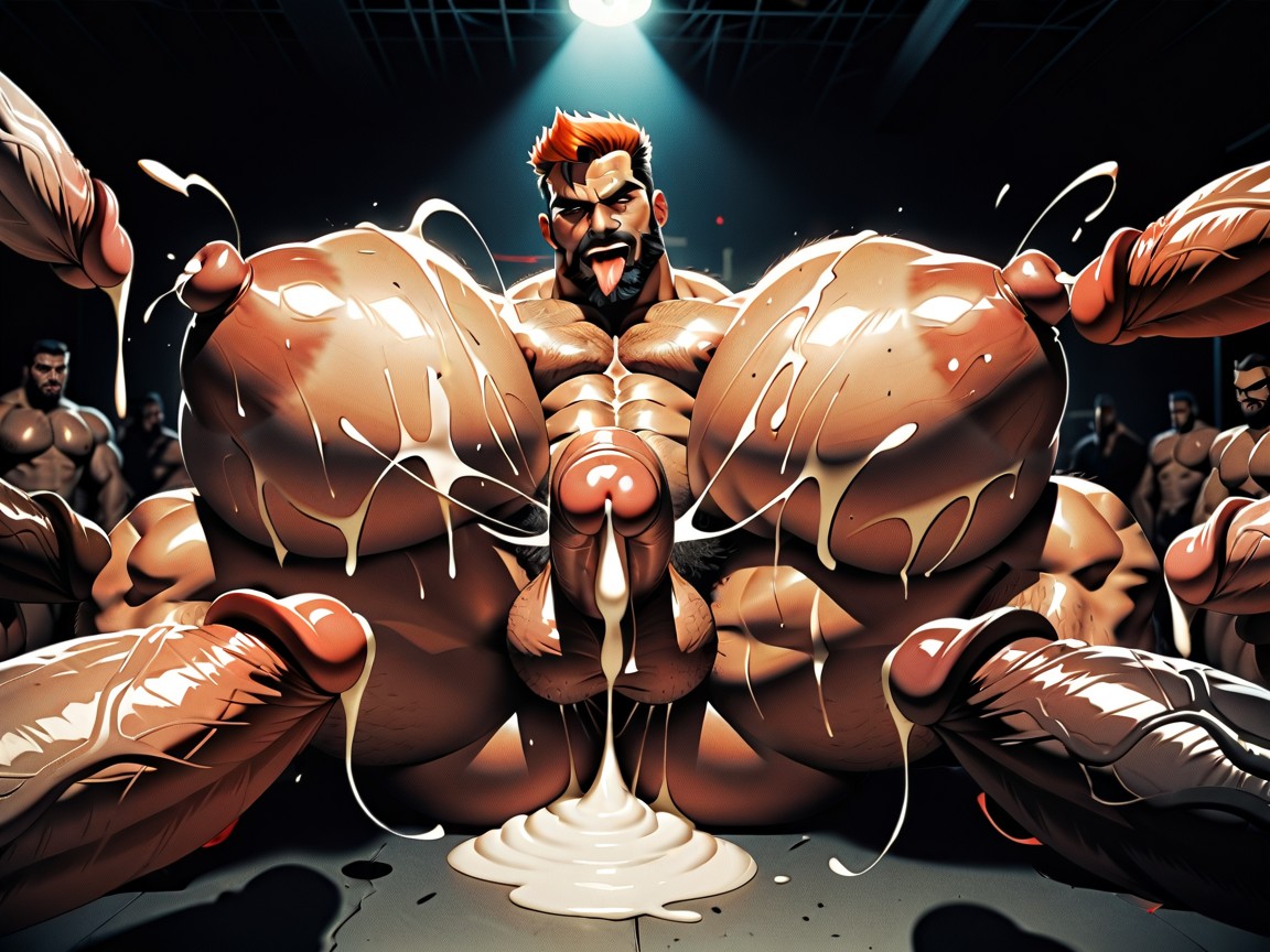 Sweaty, Gang Bang, Big Pecs AI Gay Porn