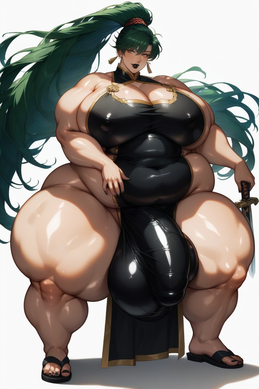 Flaccid Penis, Black Lipstick, Green Hair AI Gay Porn