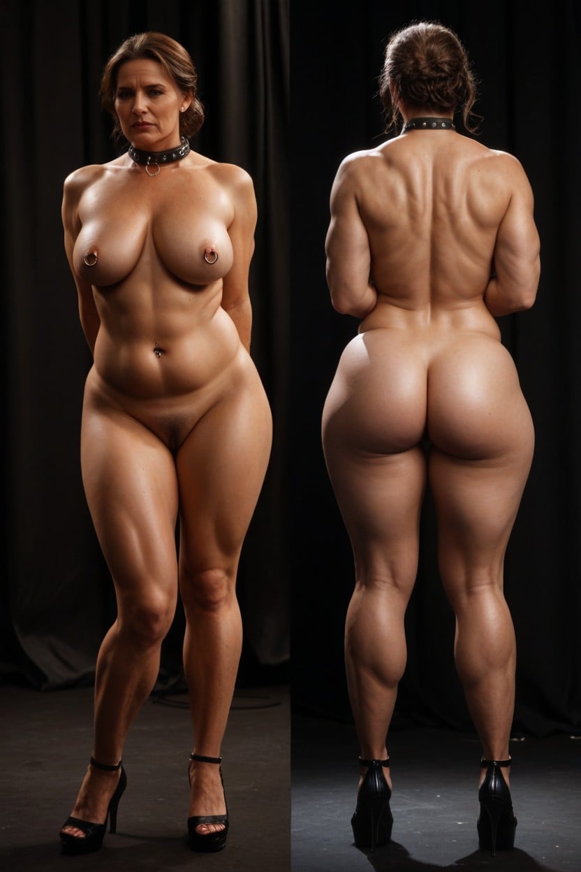 On Stage, Shabby Appearance, Rear View MILF AI Porn