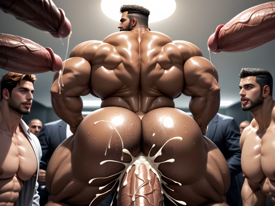 Hyper Bulky, Many Huge Cocks In Mouth And Hyper Massive Ass, Huge Cocks On Ass And In Ass AI Gay Porn