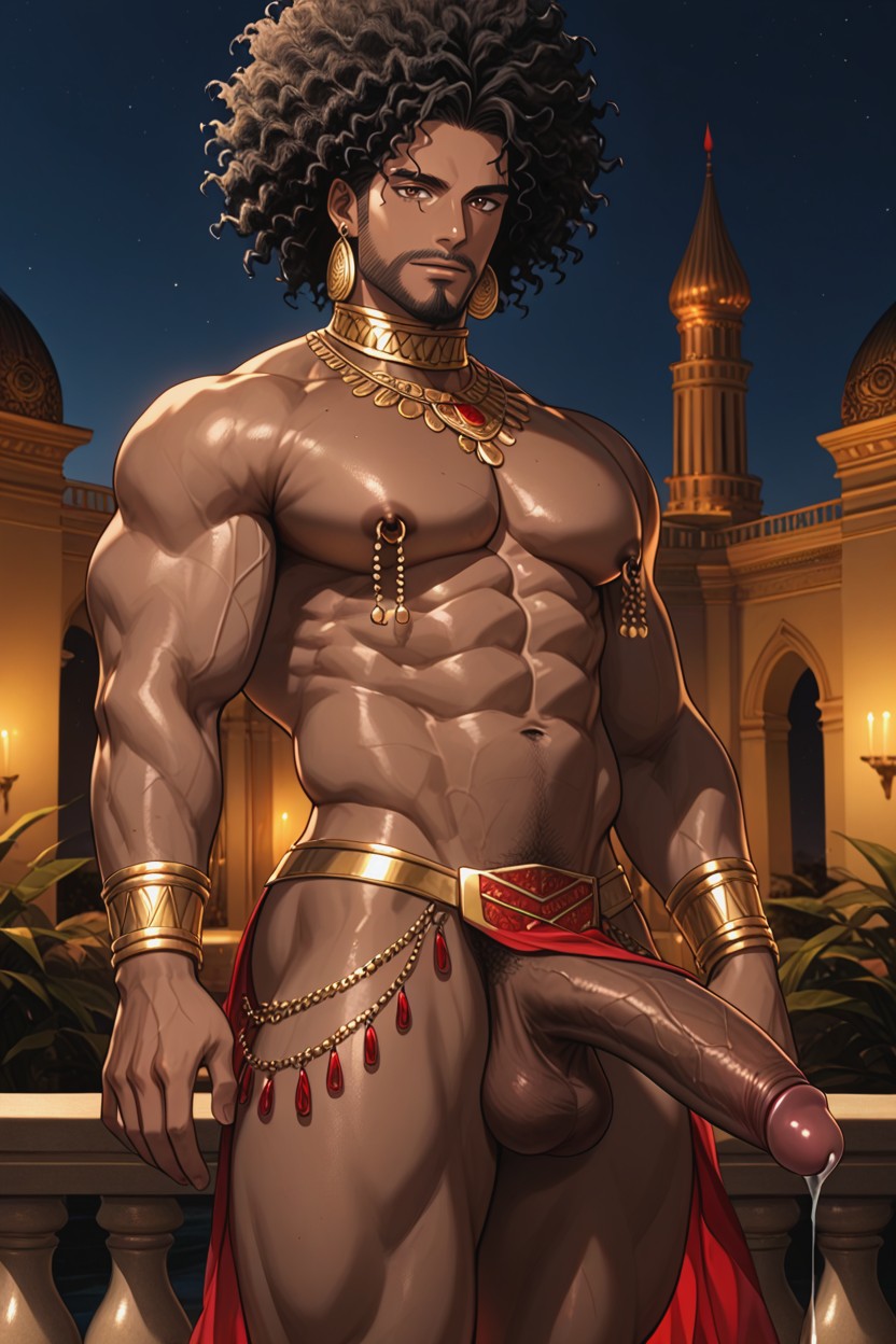 Afro, Oasis, Earrings AI Gay Porn