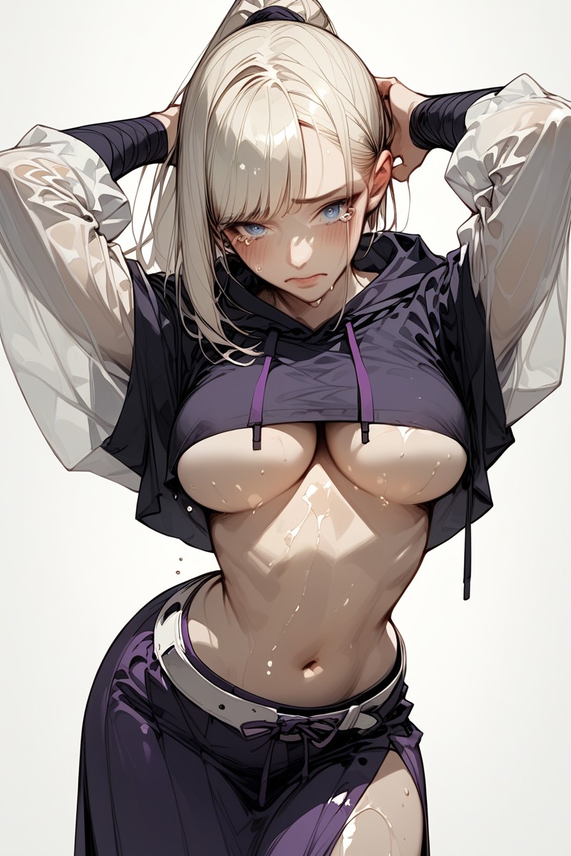 Embarrassed Face, Sweaty Skin, Solo Hentai AI Porn