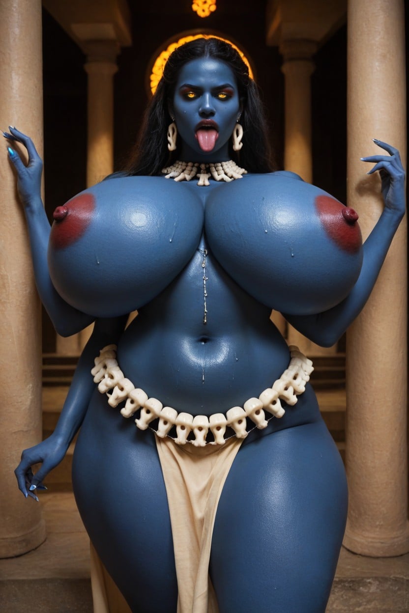 Hindu Temple, Standing Pose, Bone Garters AI Porn