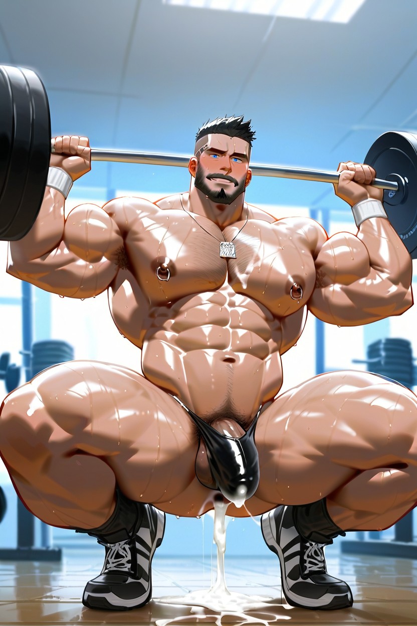 Buzzcut Hair, Oiled Skin, Thick Cock AI Gay Porn