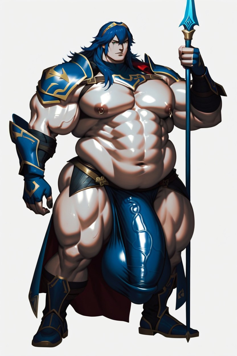 Bbm, White Background, Hyper Thick Body AI Gay Porn