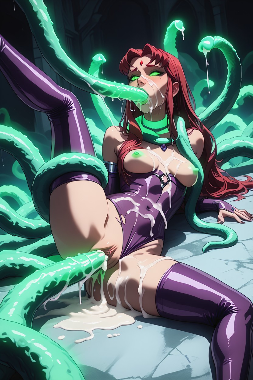 Penis Bigger Than Body, Piercied Nipples, Excessive Cum Covered Hentai AI Porn