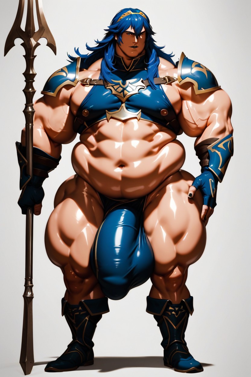 Long Hair, Hyper Cock Longer Than Leg, Masculine Chest AI Gay Porn