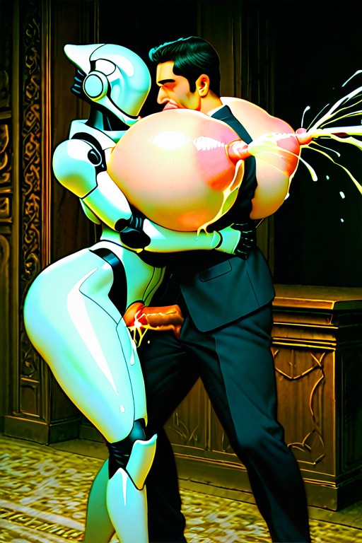 Both Two Breasts Are The Same Size, Drinking Her Milk From Her Nipples, Nipple Sucking AI Porn
