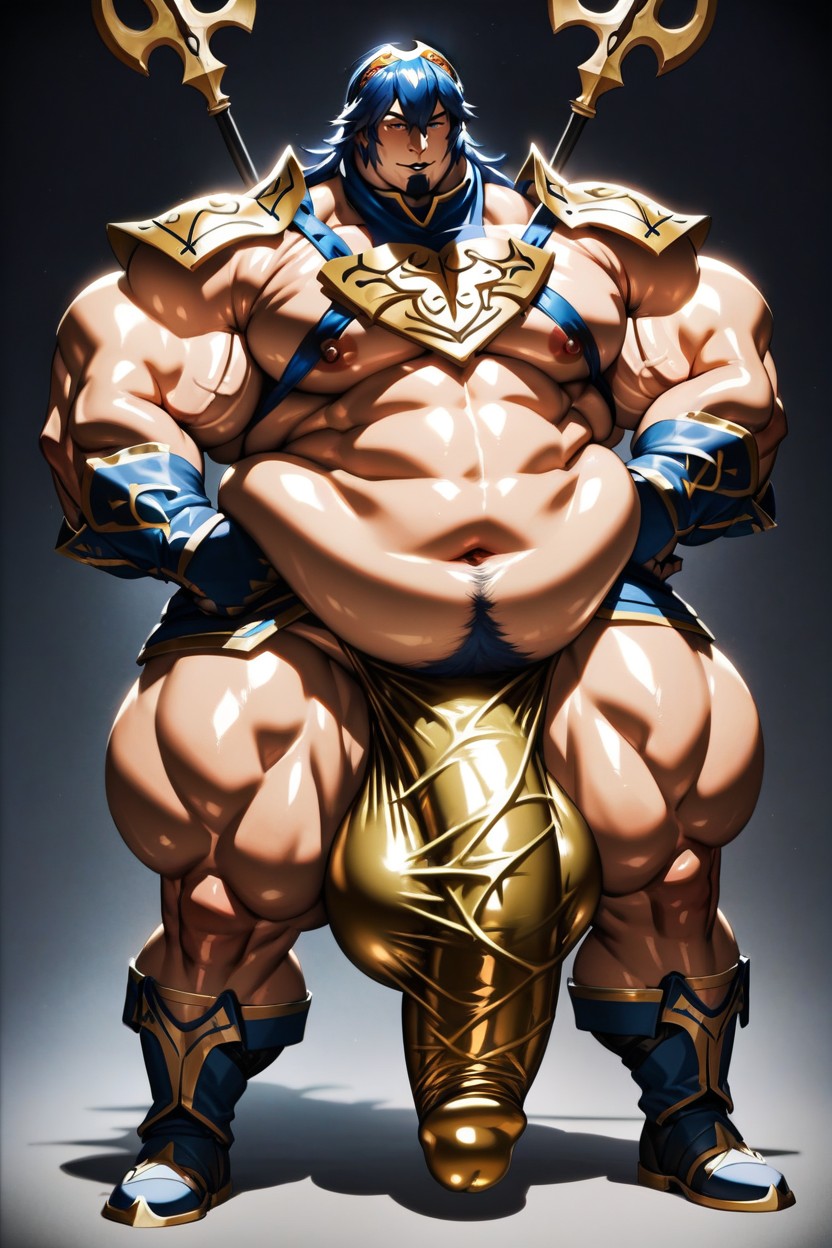 Shiny Skin, Masculine Chest, Beautiful Makeup AI Gay Porn