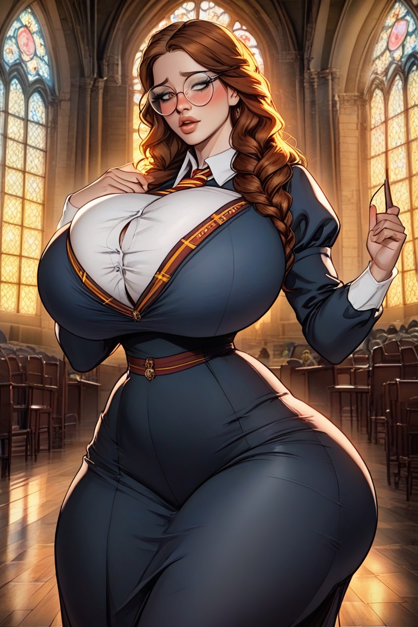 Skinny, Female Harry Potter, Bimbo Face AI Porn