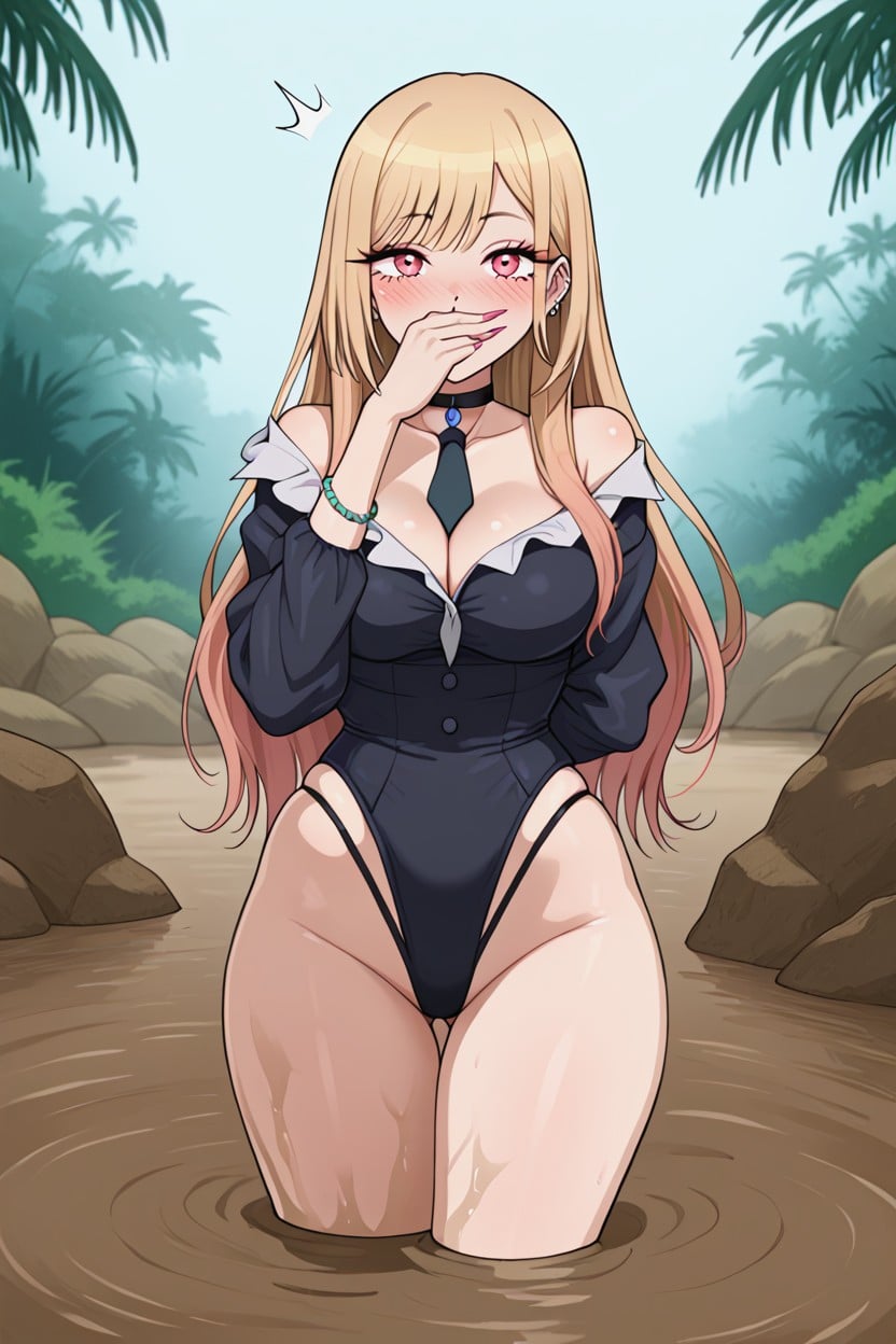 Love Hearts, Rounded Breast, Bare Shoulder Hentai AI Porn