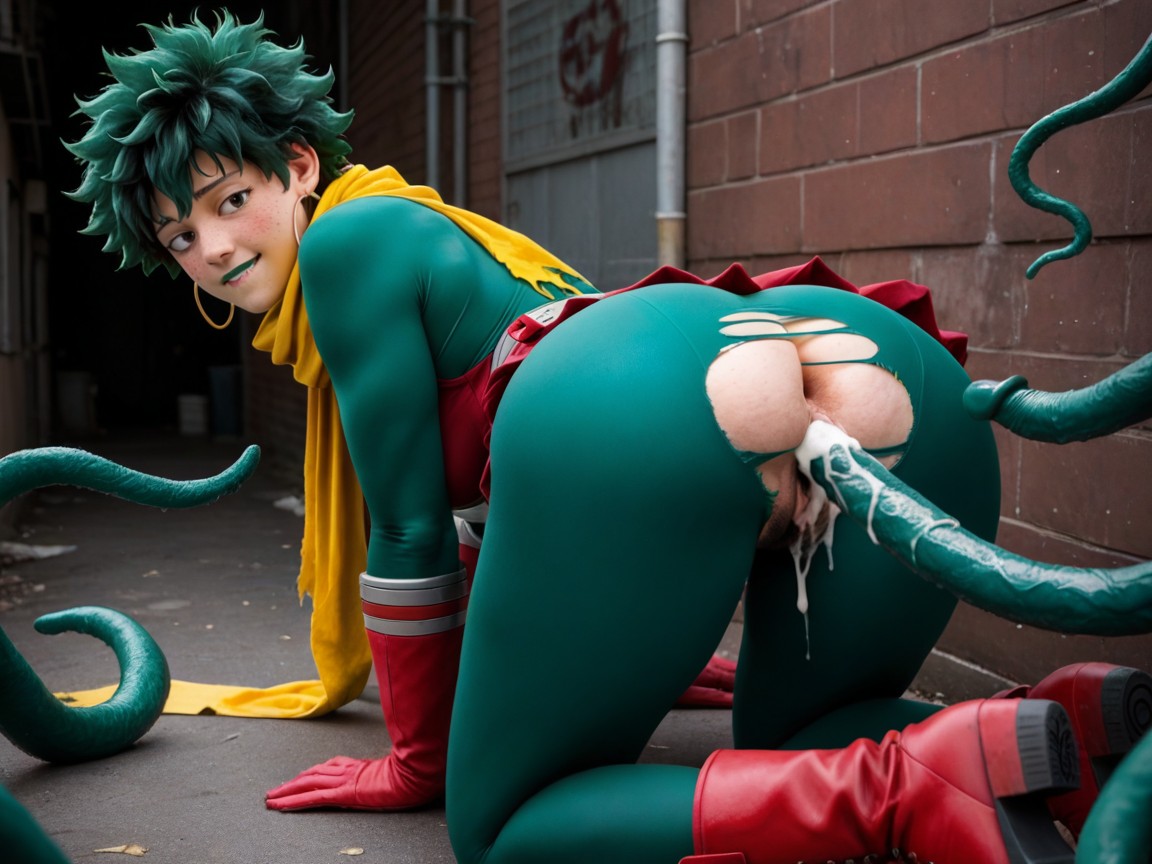 Tentacles, Detail Her Superhero Costume Exactly Izuku Midrioya Costume In Mha, Alley AI Porn