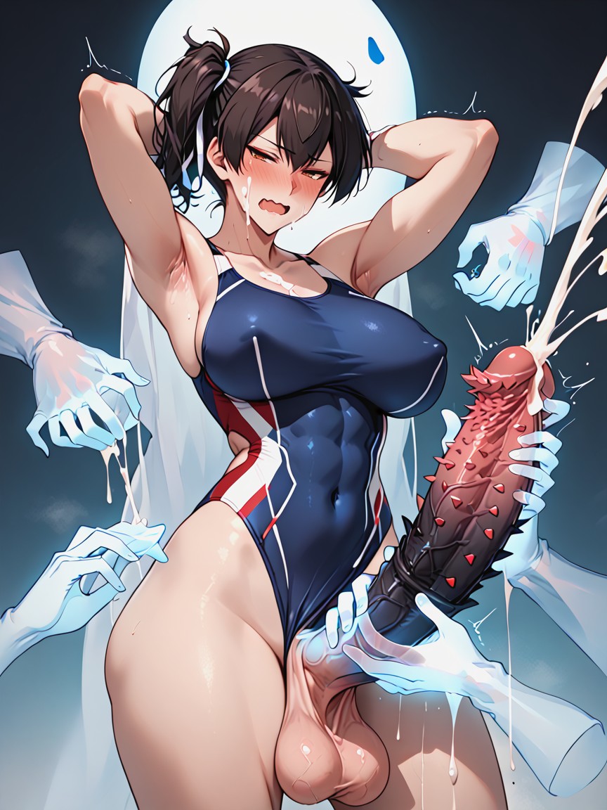 Asymmetrical Testicles, Horny, Heavy Sagging Balls Hentai IA