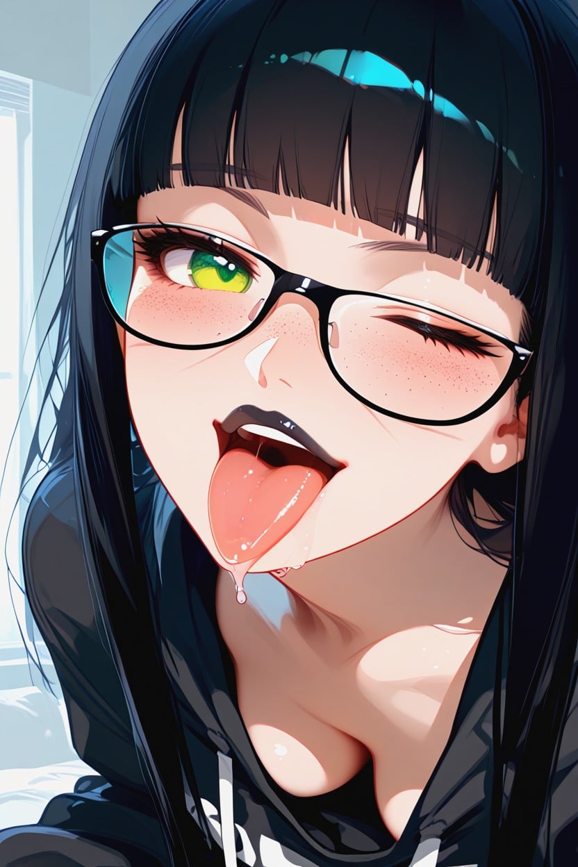 Makeup, Goth, Black Lipstick Hentai AI Porn