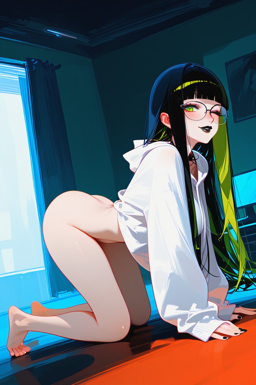 Full Body, Naked, Chest Freckles Hentai AI Porn