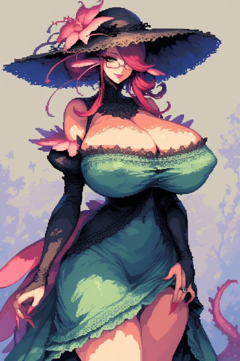 Thigh, Glasses, Strapless Sundress Hentai AI Porn